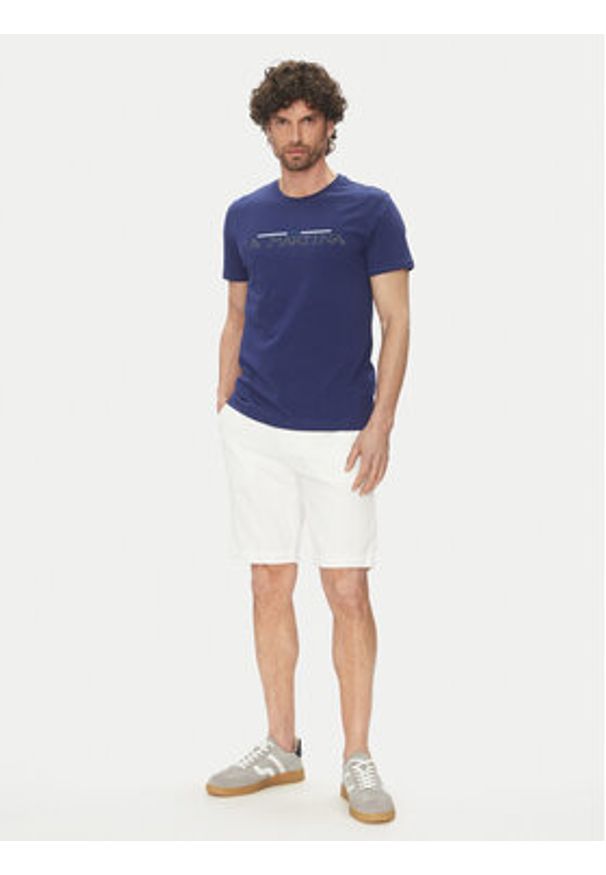La Martina T-Shirt Aguer MAR304 JS206 Granatowy Regular Fit. Kolor: niebieski. Materiał: bawełna