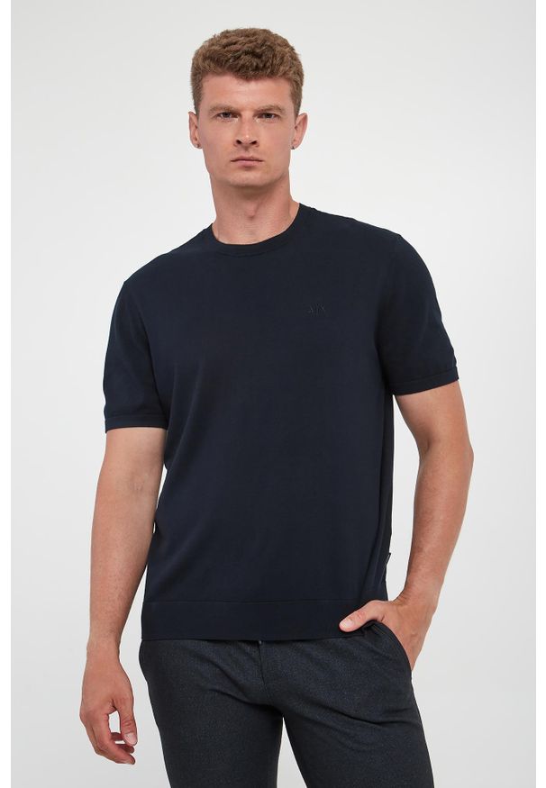 Armani Exchange - Sweter męski z krótkim rękawem ARMANI EXCHANGE. Długość rękawa: krótki rękaw. Długość: krótkie