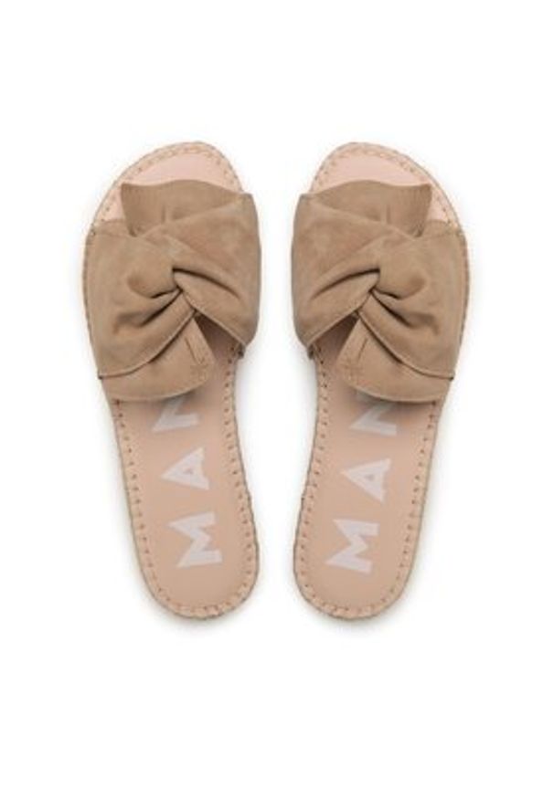 Manebi Espadryle Sandals With Knot W 1.9 JK Beżowy. Kolor: beżowy. Materiał: zamsz, skóra