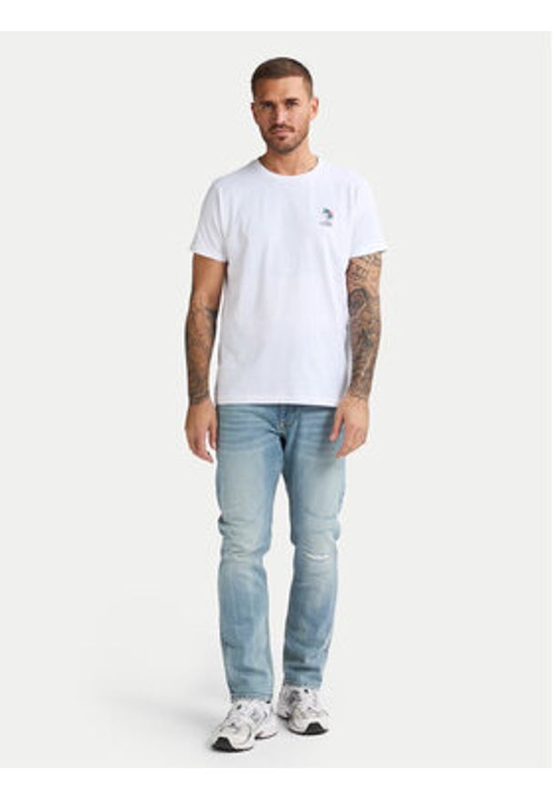 Petrol Industries T-Shirt M-1050-TSR644 Biały Regular Fit. Kolor: biały. Materiał: bawełna