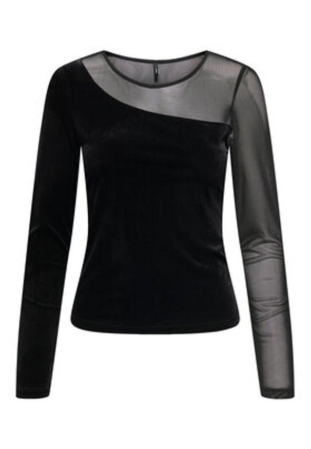 only - ONLY Bluzka Smooth 15360668 Czarny Slim Fit. Kolor: czarny. Materiał: syntetyk