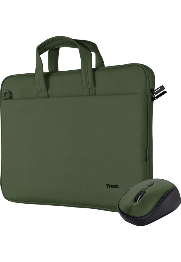 Torba Trust TRUST Sada brašna na notebook 16" Notebook Bag + Bezdrátová Myš, zelená