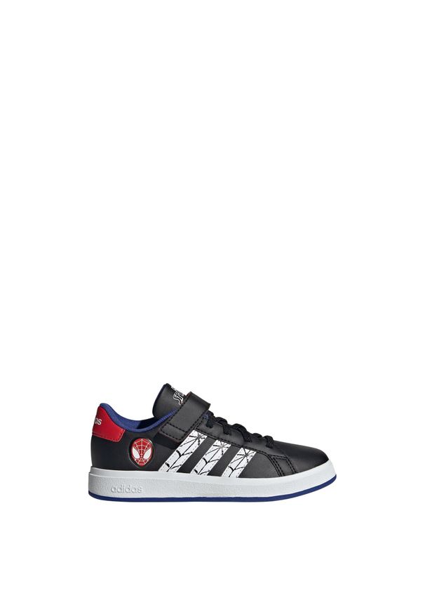 Buty Adidas Marvel Grand Court Spider-Man Kids. Kolor: biały, wielokolorowy, niebieski, czarny. Materiał: materiał. Wzór: motyw z bajki