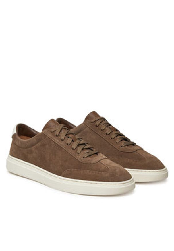 BOSS Sneakersy Kieran 50548715 Brązowy. Kolor: brązowy. Materiał: skóra