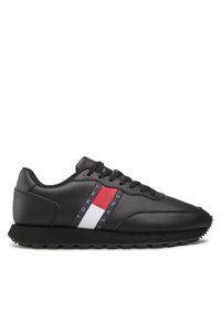 Tommy Jeans Sneakersy Leather Runner Ess EM0EM00898 Czarny. Kolor: czarny. Materiał: skóra