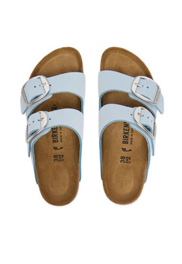 Birkenstock Klapki Arizona Big Buckle 1031860 Błękitny. Kolor: niebieski. Materiał: skóra