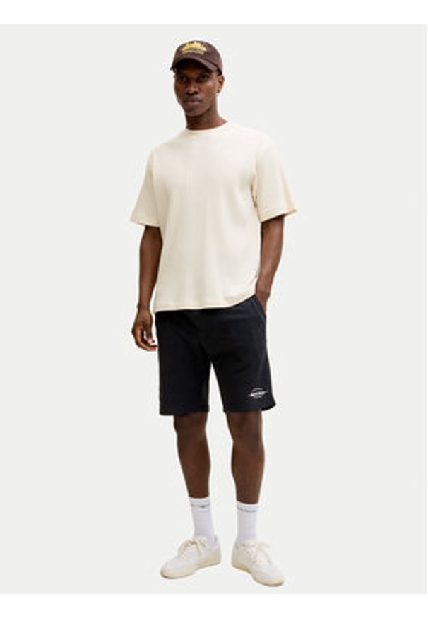 Jack & Jones Szorty sportowe Gordon Brandon 12292136 Czarny Regular Fit. Kolor: czarny. Materiał: bawełna. Styl: sportowy