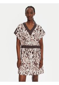 Liu Jo Sport Sukienka codzienna TA5194 TS964 Beżowy Regular Fit. Okazja: na co dzień. Kolor: beżowy. Materiał: syntetyk. Typ sukienki: sportowe, proste. Styl: casual, sportowy #1