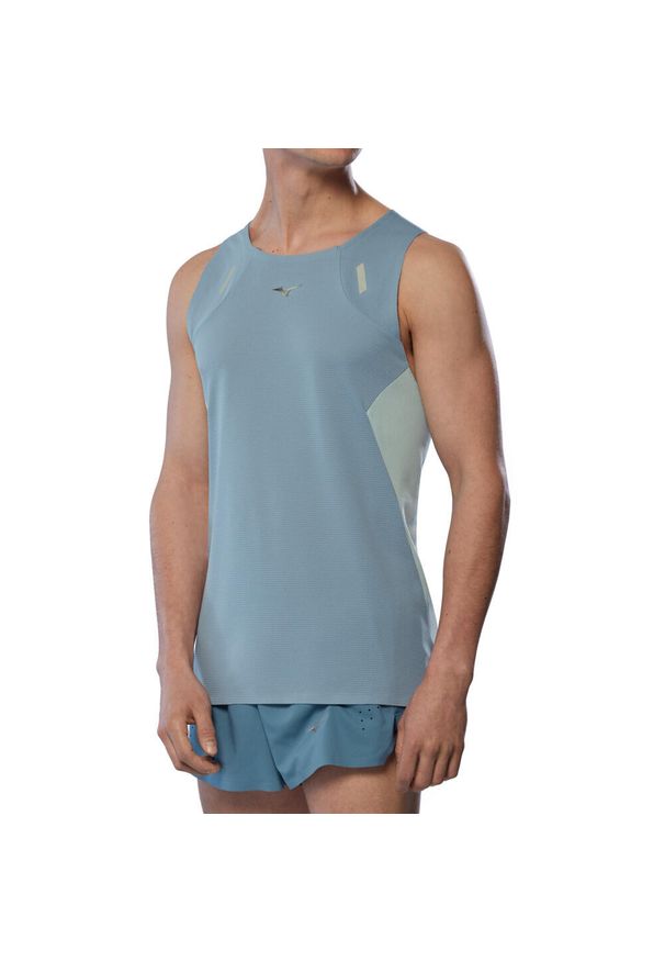 Tank top Mizuno Tech Light. Kolor: niebieski. Długość rękawa: bez rękawów. Sport: bieganie