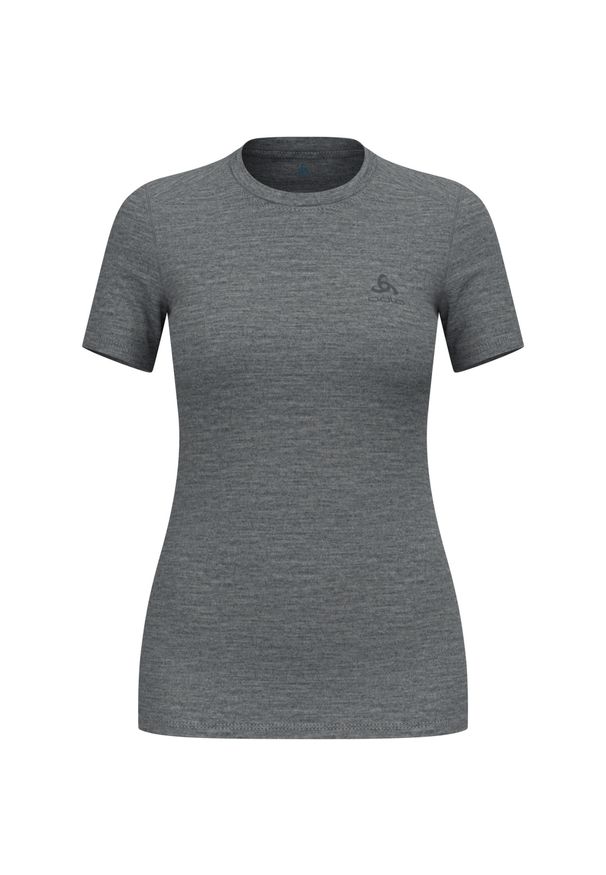 Odlo - Koszulka damska ODLO Merino 160 BL TOP krótki rękaw 100% wełna merino. Kolor: szary. Materiał: wełna. Długość rękawa: krótki rękaw. Długość: krótkie. Sport: fitness