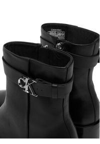 Calvin Klein Botki Block Heel Boot W/ Metal Logo HW0HW02591 Czarny. Kolor: czarny. Materiał: skóra #6