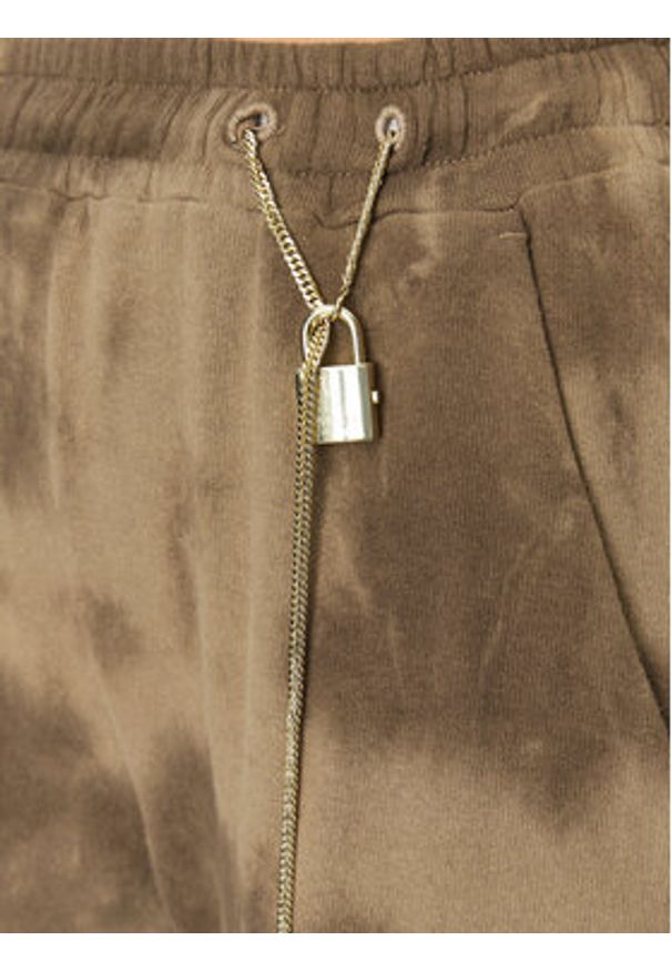 Pinko Spodnie dresowe UNIQUENESS Colorare 1Q10AW 8641 Brązowy Regular Fit. Kolor: brązowy. Materiał: dresówka, bawełna