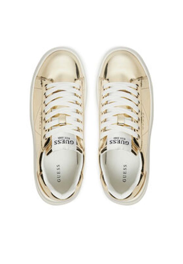 Guess Sneakersy FLPELB PAF12 Złoty. Kolor: złoty. Materiał: skóra