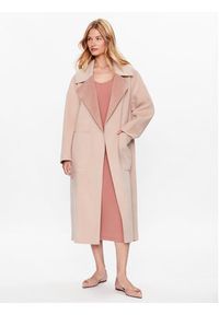 Calvin Klein Płaszcz wełniany K20K205855 Różowy Regular Fit. Kolor: różowy. Materiał: wełna #4