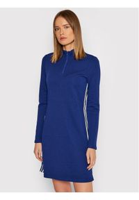 DKNY Sukienka dzianinowa DD1GD247 Granatowy Regular Fit. Kolor: niebieski. Materiał: bawełna, dzianina #1