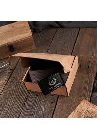 Pasek parciany PAOLO PERUZZI PW-26-115 brązowy. Kolor: brązowy. Materiał: materiał. Wzór: ze splotem. Styl: casual #1