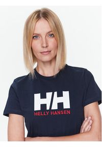 Helly Hansen T-Shirt Logo 34112 Granatowy Regular Fit. Kolor: niebieski. Materiał: bawełna #4