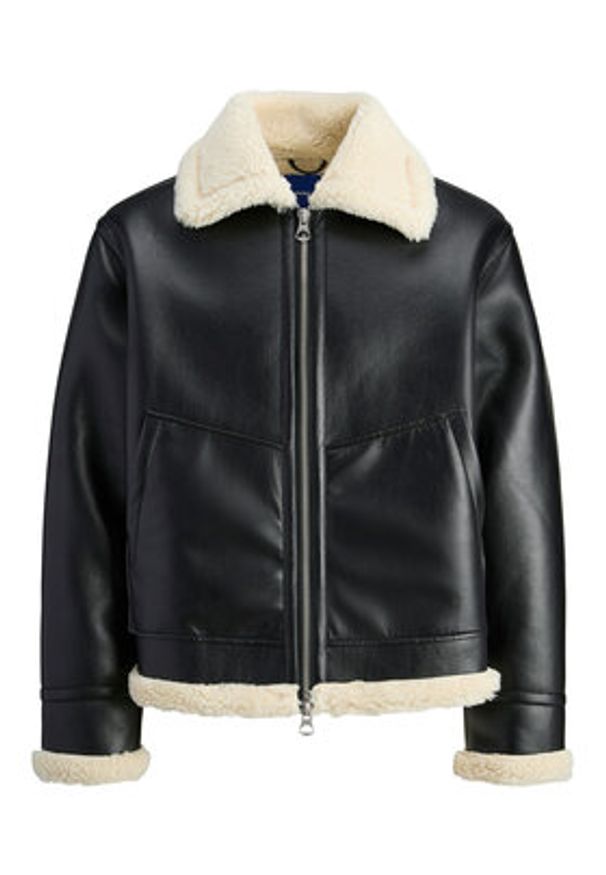 Jack & Jones Kurtka z imitacji skóry Liverpool 12282948 Czarny Regular Fit. Kolor: czarny. Materiał: skóra