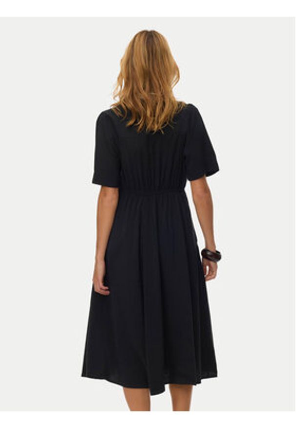 Vero Moda Sukienka koszulowa Rory 10347514 Czarny Regular Fit. Kolor: czarny. Materiał: wiskoza. Typ sukienki: koszulowe