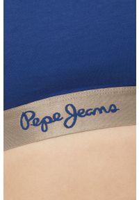 Pepe Jeans biustonosz MAGDA kolor granatowy gładki. Kolor: niebieski. Materiał: dzianina. Rodzaj stanika: odpinane ramiączka. Wzór: gładki #5