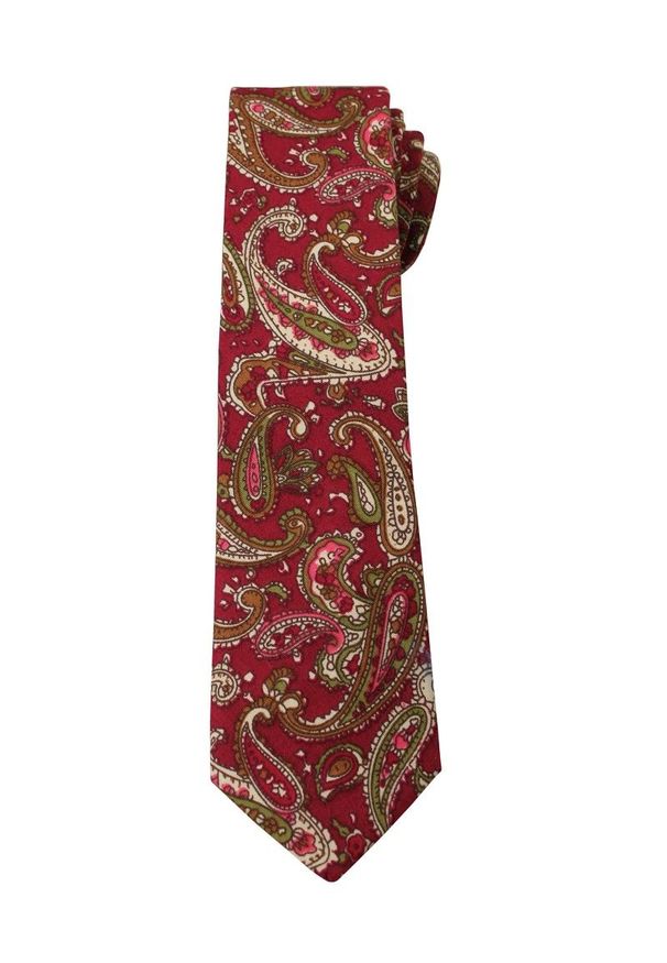 Oryginalny Krawat Męski- 6 cm - Alties, Wzór Paisley. Kolor: wielokolorowy, czerwony. Materiał: tkanina. Wzór: paisley. Styl: klasyczny, wizytowy, elegancki