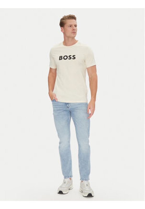 BOSS T-Shirt 50491706 Biały Regular Fit. Kolor: biały. Materiał: bawełna