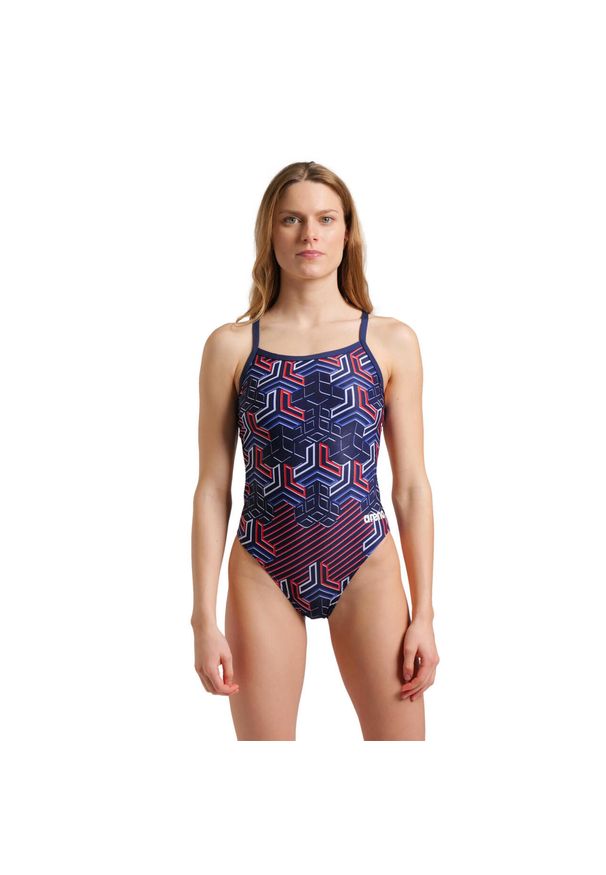 Arena - Strój Kąpielowy Kikko Pro Swimsuit Challen. Kolor: wielokolorowy, niebieski, czerwony