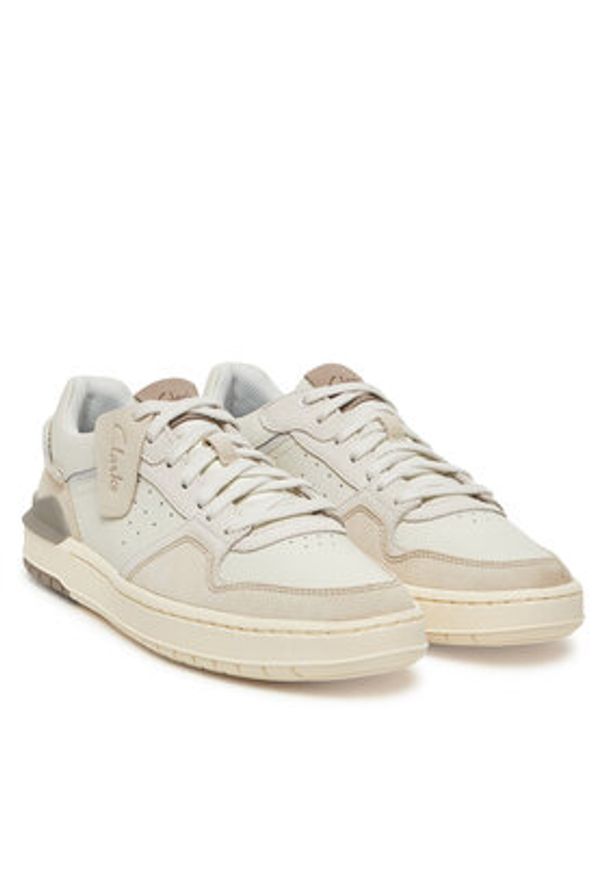 Clarks Sneakersy Courtlite2 Lo 26181290 Écru. Materiał: zamsz, skóra