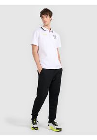 4f - 4F Koszulka polo regular męska 4F x Robert Lewandowski - biała XL. Okazja: na co dzień. Typ kołnierza: polo. Kolor: biały. Materiał: bawełna, materiał. Styl: casual, klasyczny, sportowy #2