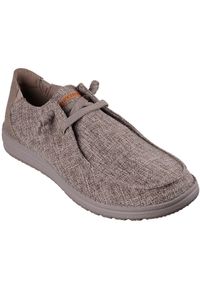 skechers - Adidasy Skechers Melson-nela, Mężczyźni. Kolor: brązowy. Materiał: materiał
