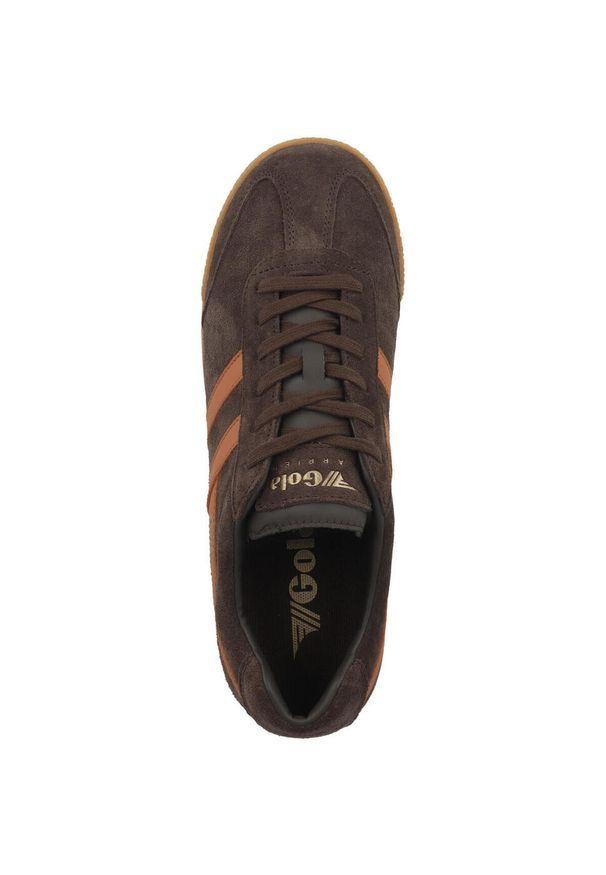 Buty do chodzenia męskie Gola Harrier Suede leder 2024. Kolor: brązowy. Materiał: zamsz, materiał. Szerokość cholewki: normalna. Sport: turystyka piesza