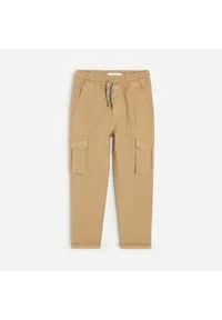 Reserved - Bawełniane spodnie cargo - Beżowy. Kolor: beżowy. Materiał: bawełna #1