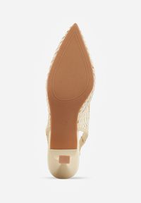 Renee - Żółte Plecione Czółenka Slingback na Szpilce z Ażurową Cholewką Hibiscae. Okazja: na co dzień. Kolor: żółty. Materiał: jeans. Szerokość cholewki: normalna. Wzór: ażurowy. Sezon: wiosna. Obcas: na szpilce. Styl: wizytowy, casual, elegancki #6