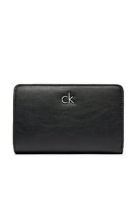 Calvin Klein Duży Portfel Damski Ck Daily Medium Bifold_Pbl K60K613075 Czarny. Kolor: czarny. Materiał: skóra