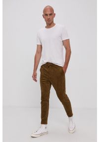 Only & Sons Spodnie męskie kolor brązowy proste. Okazja: na co dzień. Kolor: brązowy. Materiał: tkanina. Wzór: gładki. Styl: casual #3