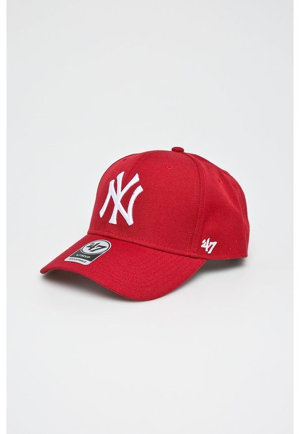 47 Brand - 47brand - Czapka MLB New York Yankees. Kolor: czerwony. Wzór: haft
