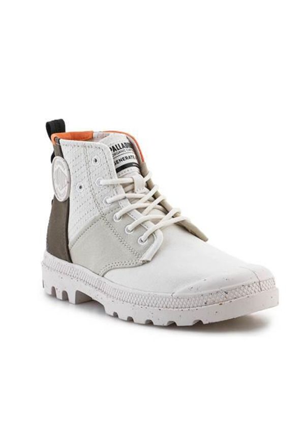 Buty do chodzenia damskie Palladium Pampa Hi Re Generate Dusky. Zapięcie: sznurówki. Kolor: biały. Materiał: materiał, syntetyk, tkanina. Szerokość cholewki: normalna. Sport: turystyka piesza