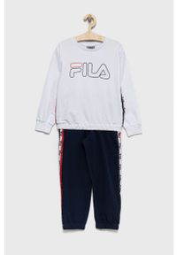 Fila dres dziecięcy kolor biały. Kolor: biały. Materiał: dresówka. Wzór: nadruk #1