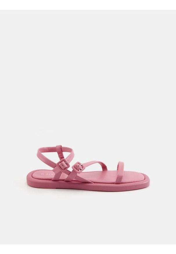 Sinsay - Sandały - różowy. Zapięcie: sprzączka. Kolor: różowy. Obcas: na płaskiej podeszwie