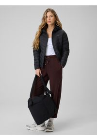 4f - 4F Kurtka z wypełnieniem syntetycznym damska - czarna M. Okazja: na co dzień. Typ kołnierza: kołnierzyk stójkowy. Kolor: czarny. Materiał: syntetyk. Styl: casual, sportowy #2