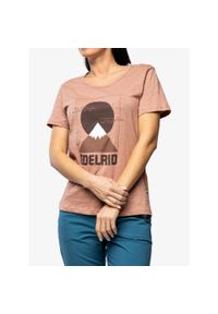 EDELRID - Koszulka bawełniana damska Edelrid Highball T-Shirt V. Kolor: różowy. Materiał: bawełna