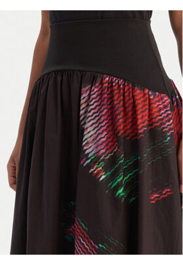 Desigual Spódnica midi 26SWFW02 Czarny Regular Fit. Kolor: czarny. Materiał: bawełna