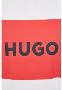 Hugo - HUGO t-shirt bawełniany 50467952 kolor biały z nadrukiem. Kolor: biały. Materiał: bawełna. Wzór: nadruk #3