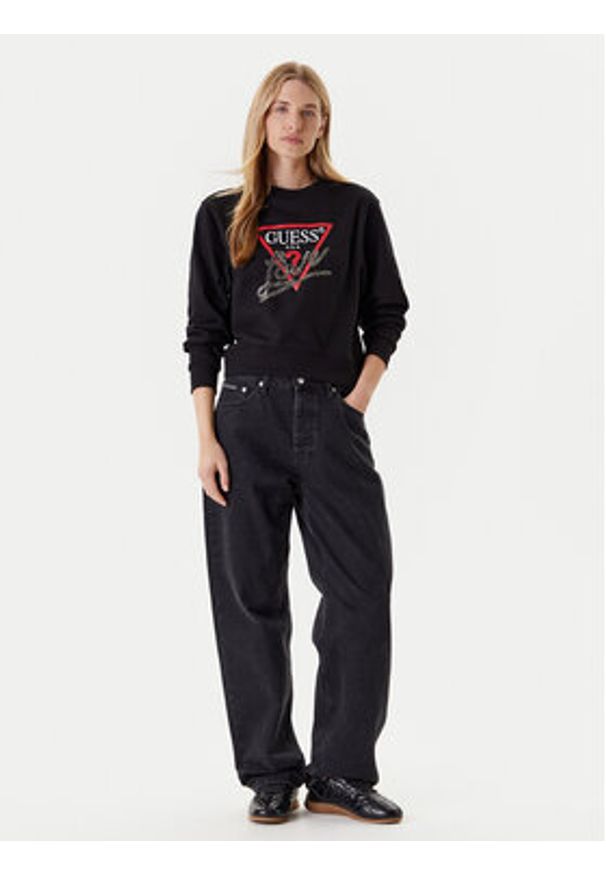 Guess Bluza W5YQ06 KB681 Czarny Regular Fit. Kolor: czarny. Materiał: syntetyk