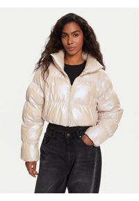 Adidas - adidas Kurtka zimowa Essentials Glossy 2-In-1 JX2985 Beżowy Loose Fit. Kolor: beżowy. Materiał: syntetyk. Sezon: zima