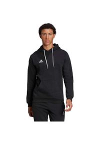 Adidas - Entrada 22 Sweat Hoodie. Kolor: czarny. Materiał: poliester, bawełna. Sport: piłka nożna