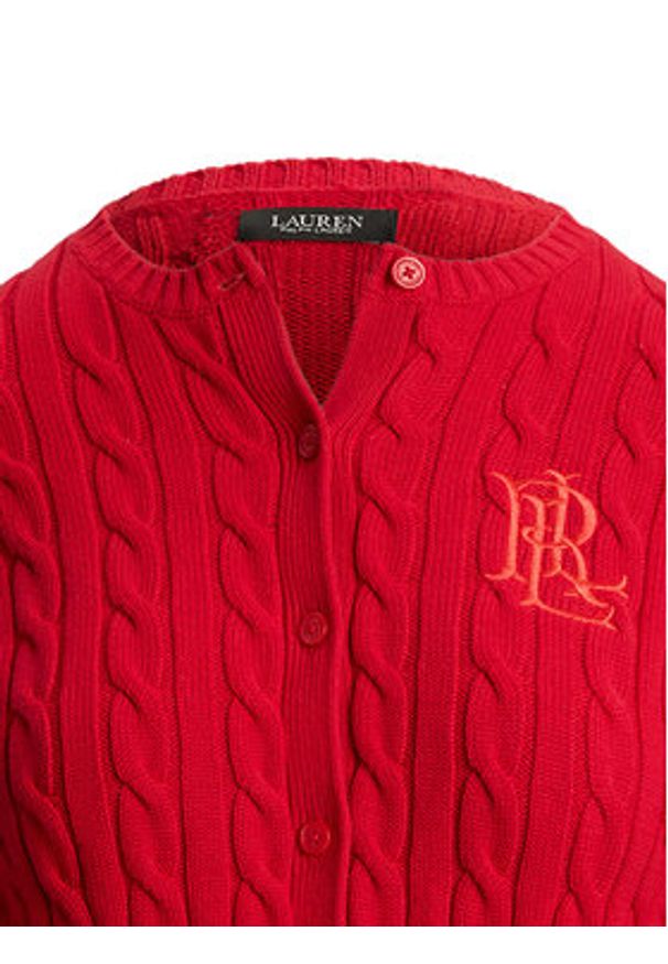 Lauren Ralph Lauren - LAUREN RALPH LAUREN Kardigan 200932225015 Czerwony Regular Fit. Kolor: czerwony. Materiał: bawełna