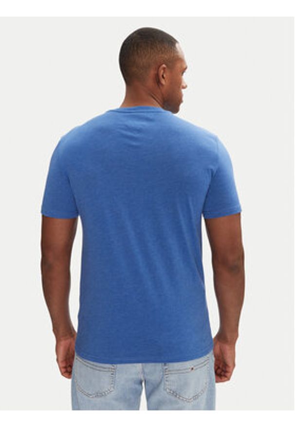 Tommy Jeans T-Shirt Jaspe DM0DM20364 Niebieski Slim Fit. Kolor: niebieski. Materiał: syntetyk, bawełna
