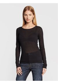 Sisley Bluzka 3XY4L126X Czarny Regular Fit. Kolor: czarny. Materiał: wiskoza, wełna