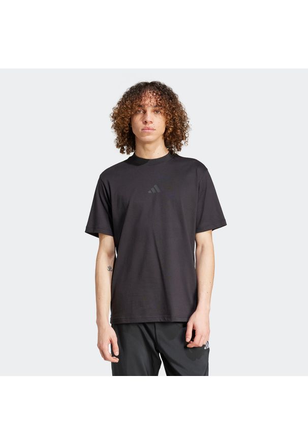 Adidas - Koszulka męska ADIDAS. Kolor: czarny. Materiał: bawełna